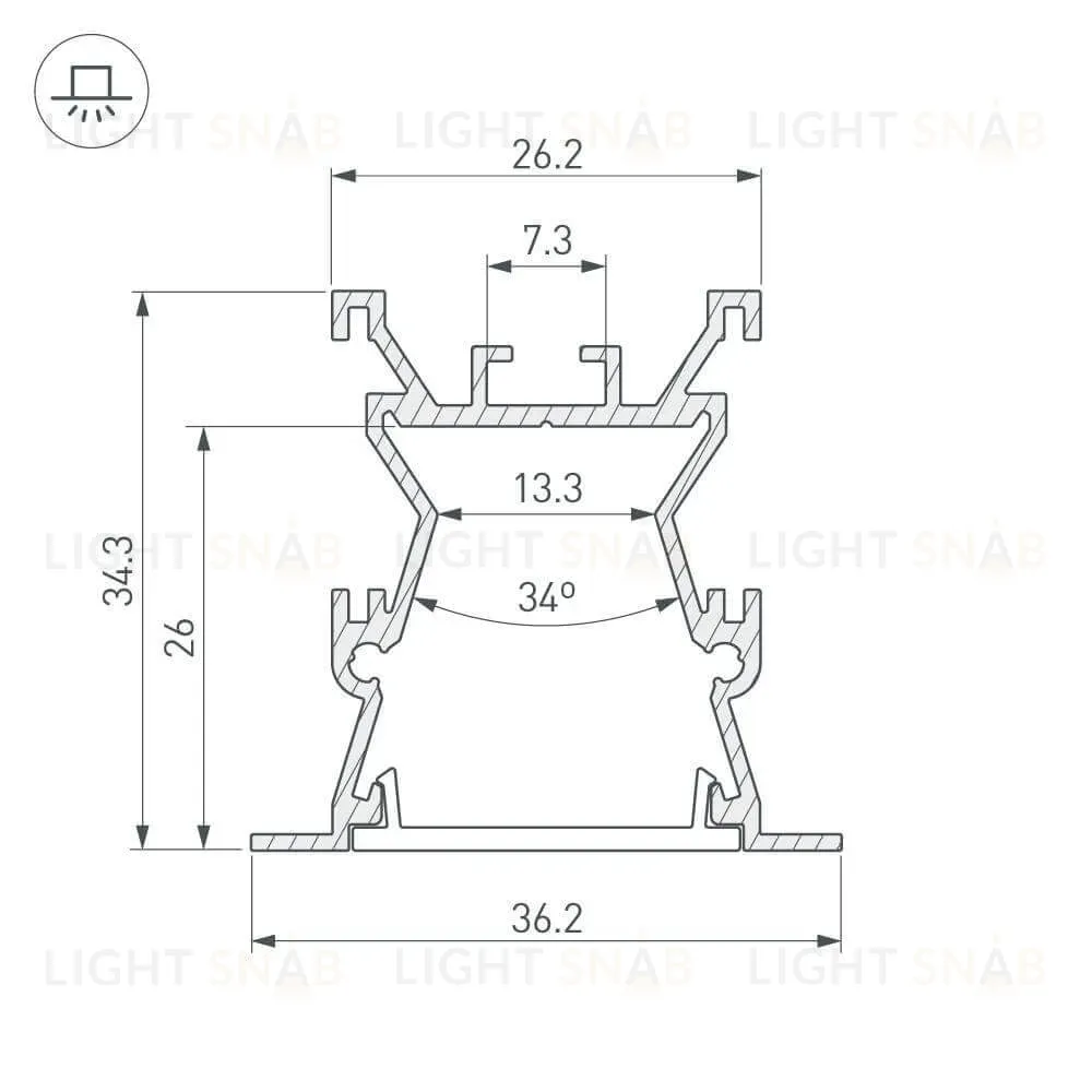 Профиль Arlight ALU-WIDE-FL-H35-2000 ANOD+FROST 027887 027887