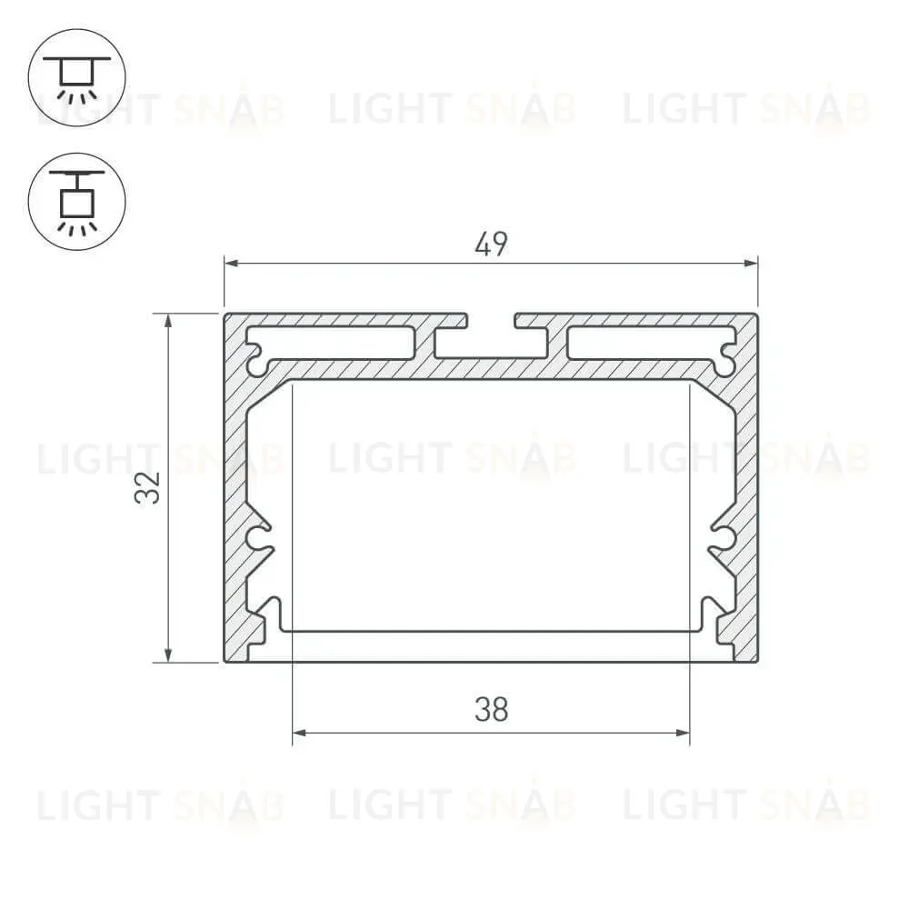 Профиль Arlight SL-LINE-4932-2500 BLACK+OPAL 027988 027988