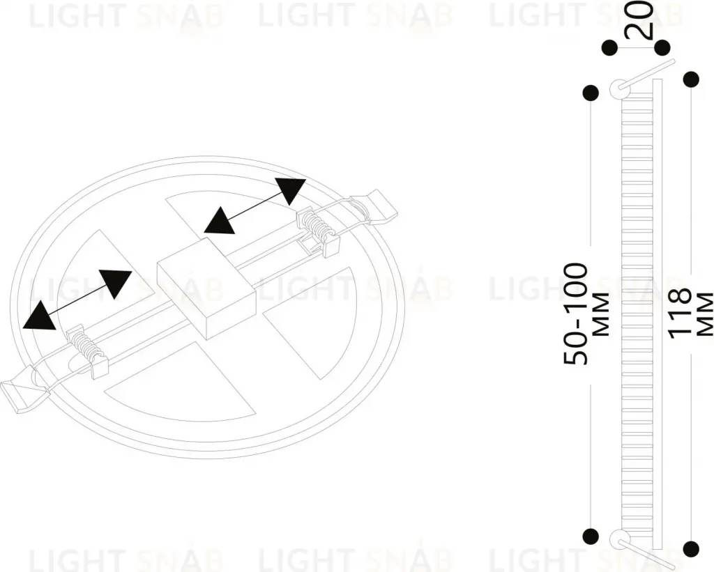 Встраиваемый светильник ARTE Lamp A7972PL-1WH A7972PL-1WH
