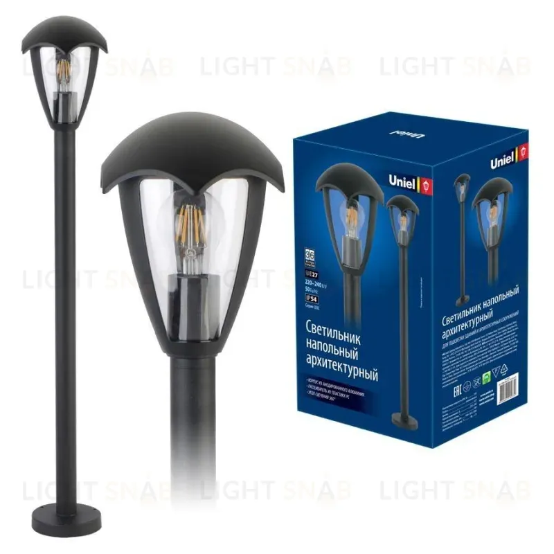 Уличный светильник (UL-00006817) Uniel UUL-T80A 60W/E27 IP54 Black UUL-T80A 60W/E27 IP54 Black