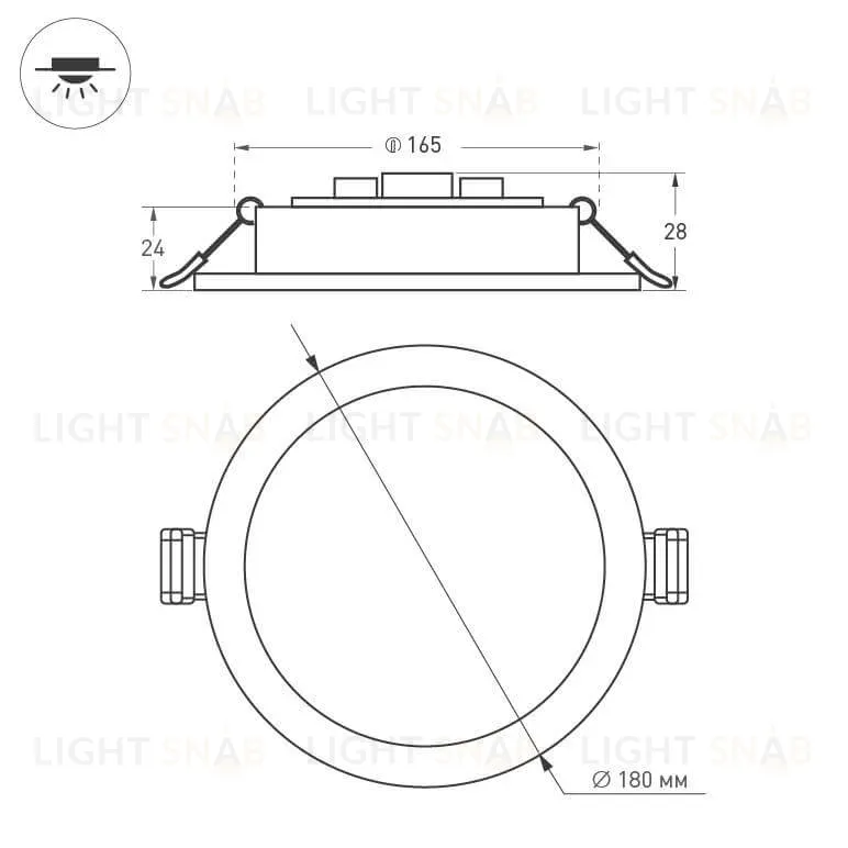 Встраиваемый светодиодный светильник Arlight DL-BL180-18W Day White 021440 021440