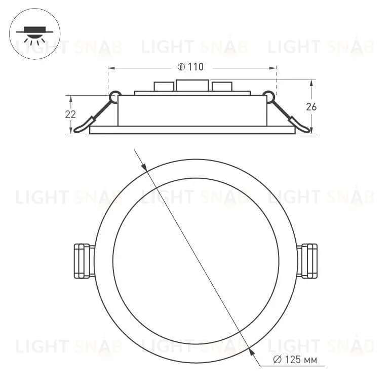 Встраиваемый светодиодный светильник Arlight DL-BL125-9W Day White 021434 021434