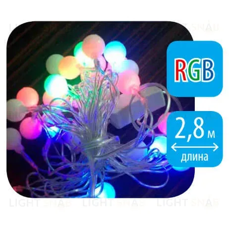 Светодиодная гирлянда (09580) Uniel Радуга 220V разноцветный ULD-S0280-025/DTA RGB IP20 RAINBOW ULD-S0280-025/DTA RGB IP20 RAINBOW