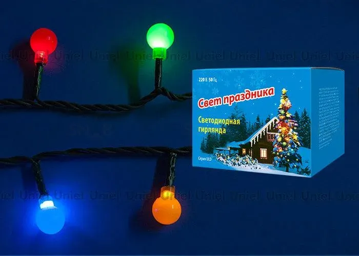 Светодиодная гирлянда (07929) Uniel 220V разноцветный ULD-S0800-100/DGA MULTI IP20 COLORBALLS ULD-S0800-100/DGA MULTI IP20 COLORBALLS