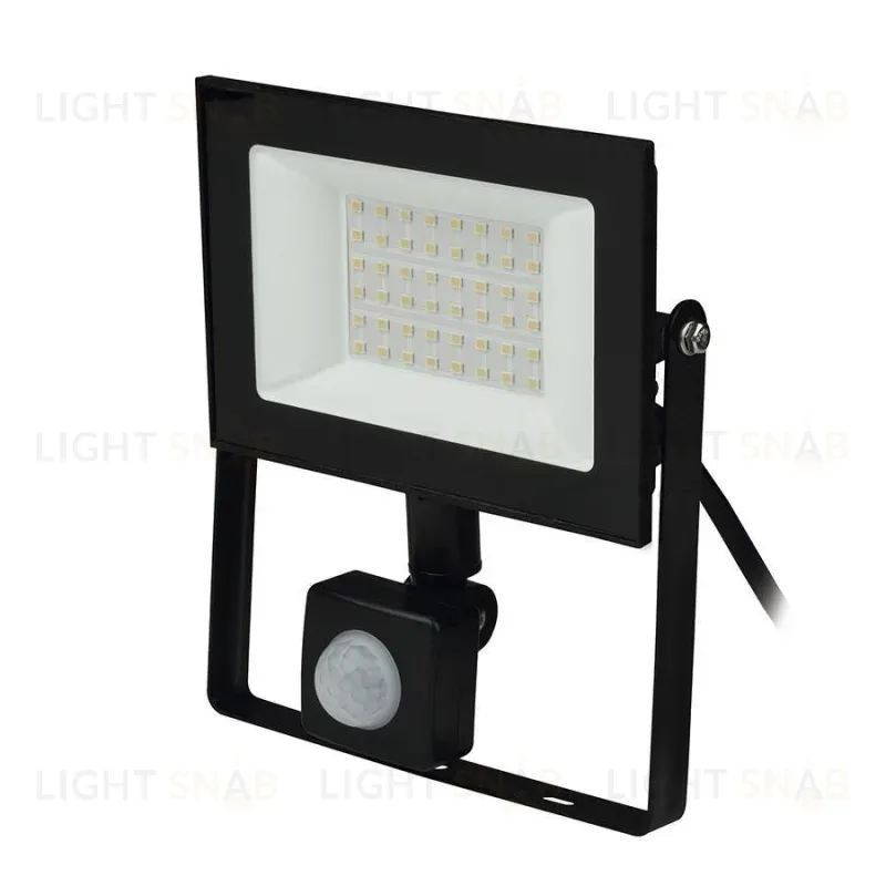 Прожектор светодиодный (UL-00007126) Uniel 30W ULF-F62-50W/6500K Sensor IP54 200-240В Black ULF-F62-50W/6500K Sensor IP54 200-240В Black