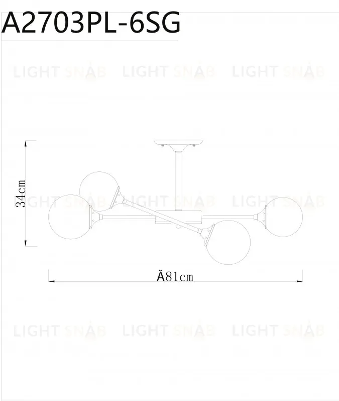 Люстра на штанге ARTE Lamp A2703PL-6SG A2703PL-6SG