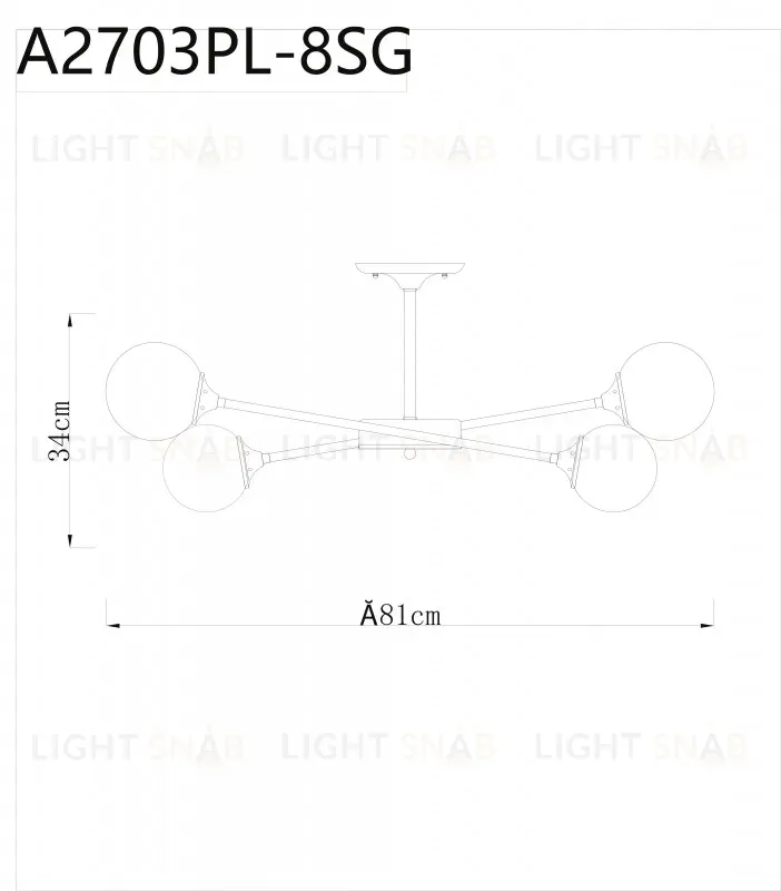 Люстра на штанге ARTE Lamp A2703PL-8SG A2703PL-8SG
