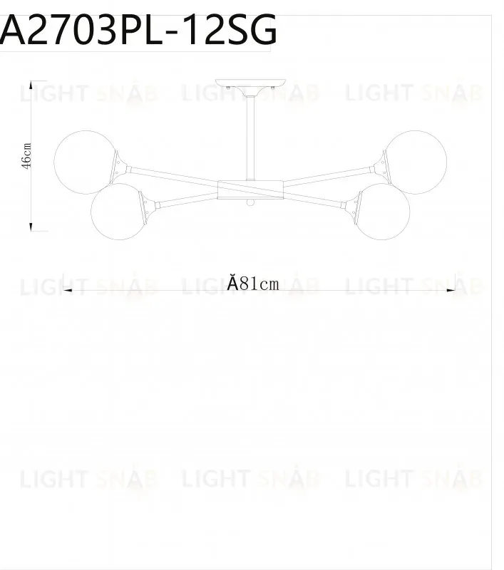 Люстра на штанге ARTE Lamp A2703PL-12SG A2703PL-12SG