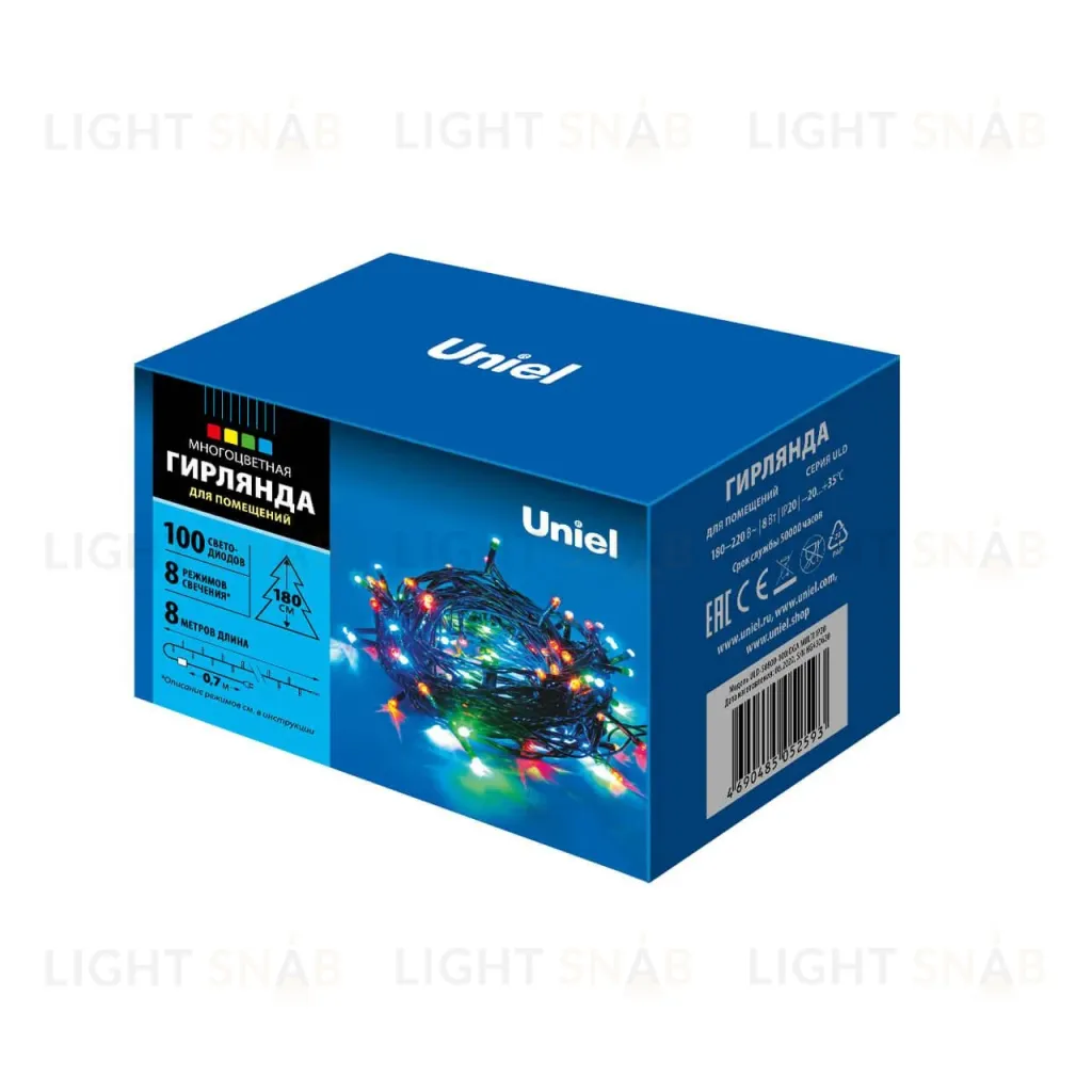 Светодиодная гирлянда Uniel (07924) разноцветный ULD-S0800-100/DGA Multi IP20 ULD-S0800-100/DGA Multi IP20