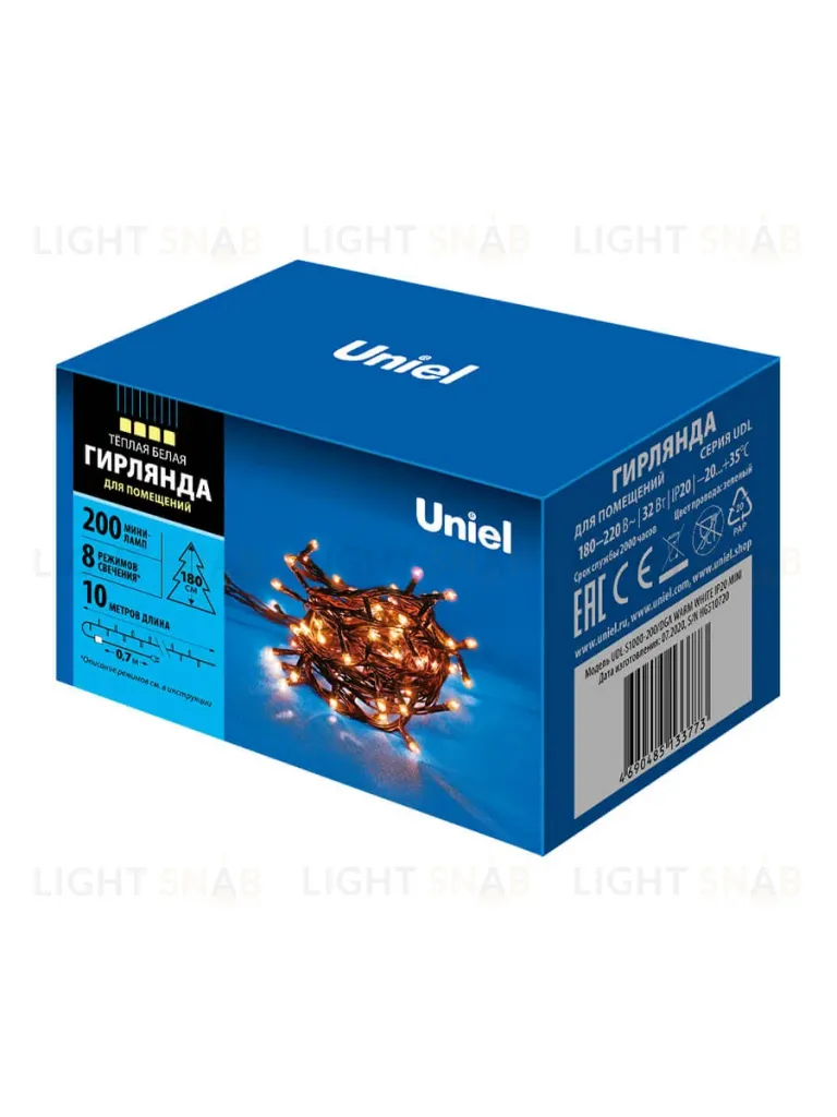 Светодиодная гирлянда Uniel (UL-00007190) теплый белый UDL-S1000-200/DGA Warm White IP20 mini UDL-S1000-200/DGA Warm White IP20 mini