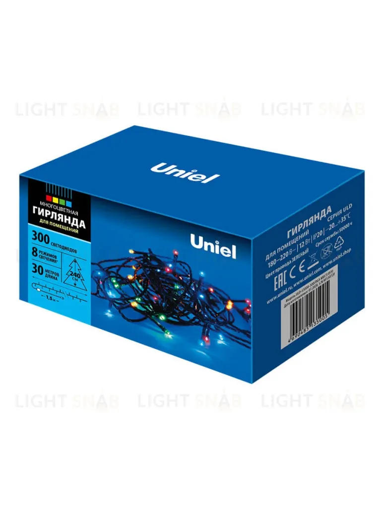 Светодиодная гирлянда Uniel (UL-00007311) разноцветный ULD-S3000-300/DGA Multi IP20 ULD-S3000-300/DGA Multi IP20
