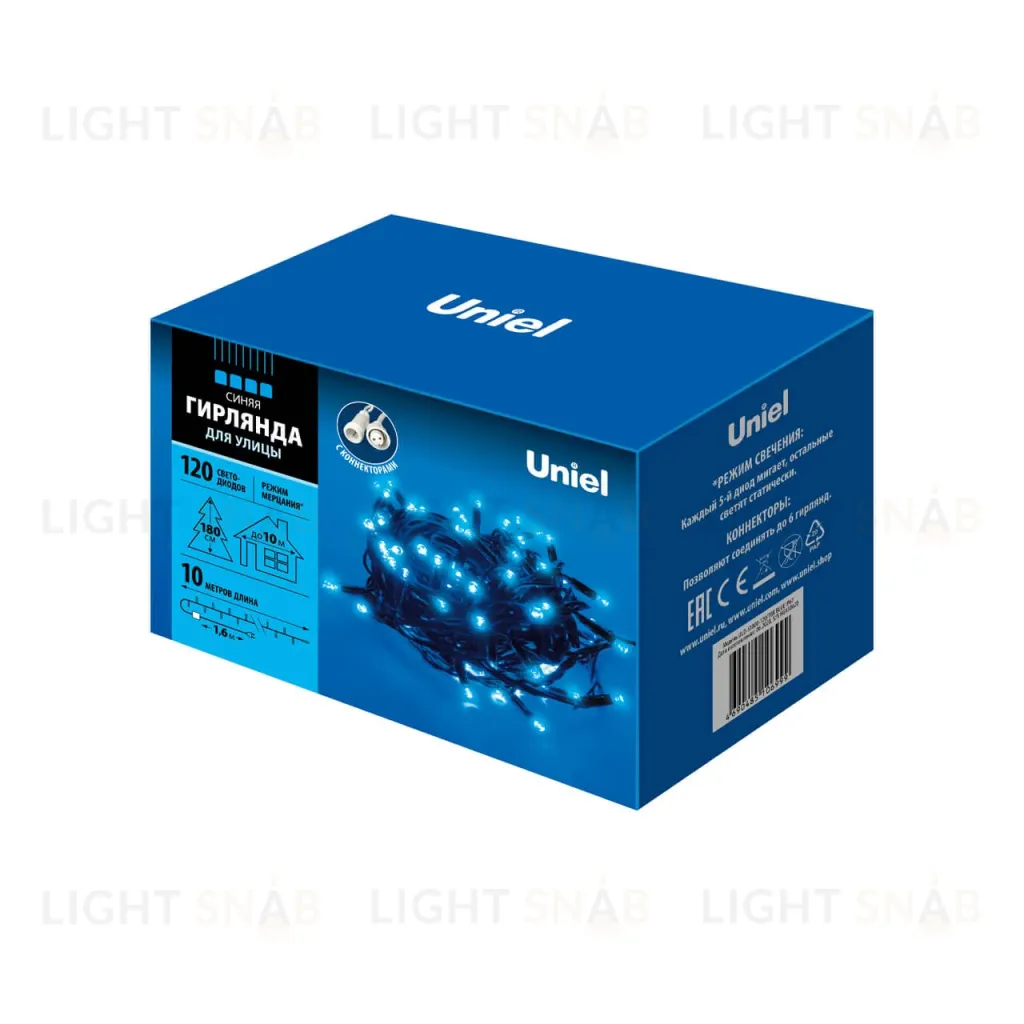 Уличная светодиодная гирлянда (UL-00003942) Uniel синий ULD-S1000-120/TBK Blue IP67 ULD-S1000-120/TBK Blue IP67