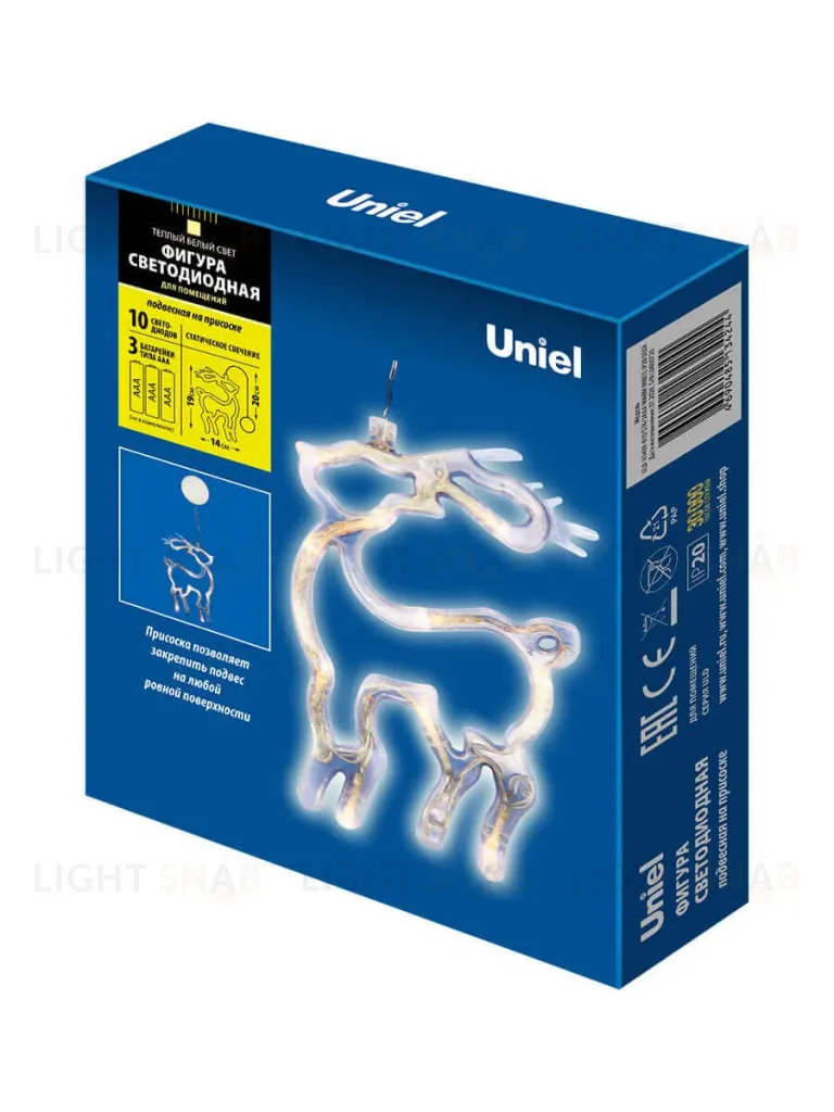 Подвесной светодиодный светильник «Олень» Uniel (UL-00007252) ULD-H1419-010/STA/3AAA Warm White IP20 Deer ULD-H1419-010/STA/3AAA Warm White IP20 Deer