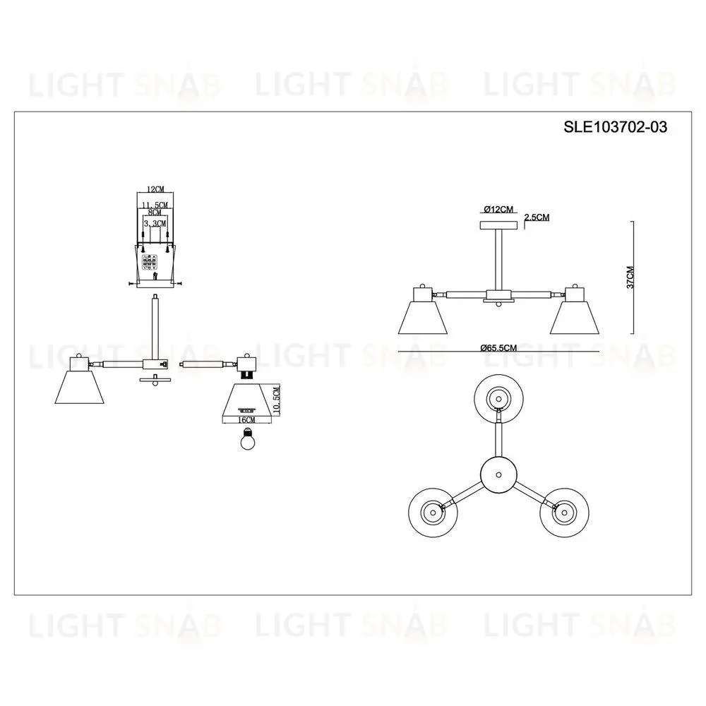 Потолочная люстра Evoluce Buve SLE103702-03 SLE103702-03