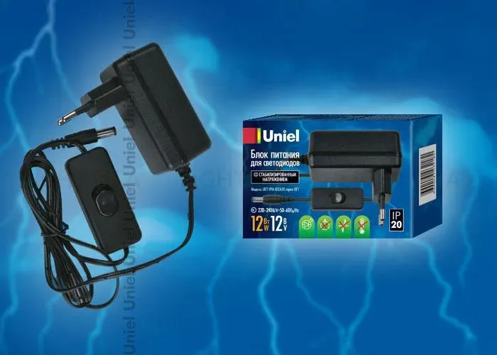 Блок питания Uniel (06313) 12V 12W IP20 UET-VPA-012A20 12V IP20 UET-VPA-012A20 12V IP20