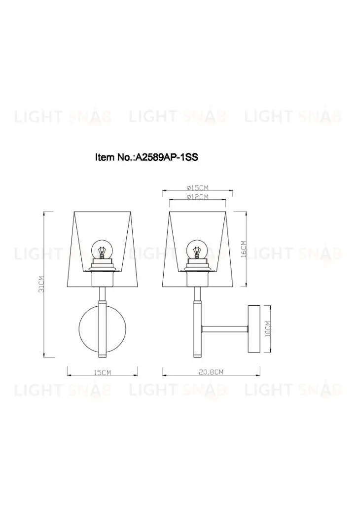 Бра Arte Lamp RODOS A2589AP-1SS A2589AP-1SS