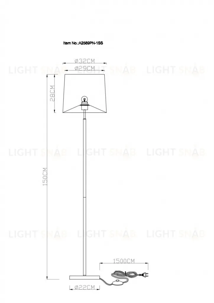 Торшер Arte Lamp RODOS A2589PN-1SS A2589PN-1SS