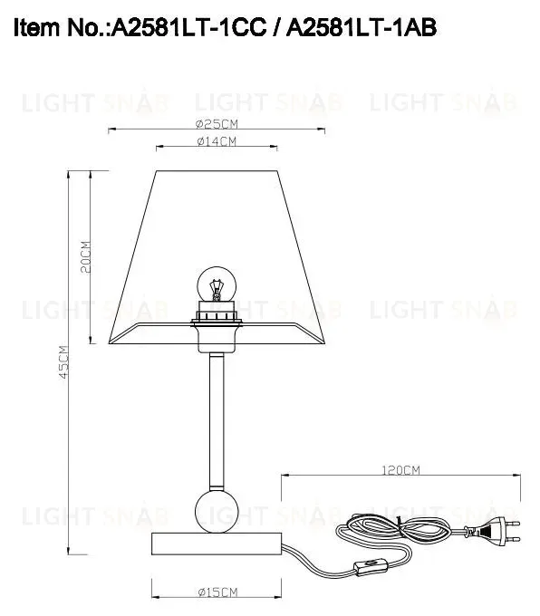Настольная лампа Arte Lamp ELBA A2581LT-1AB A2581LT-1AB
