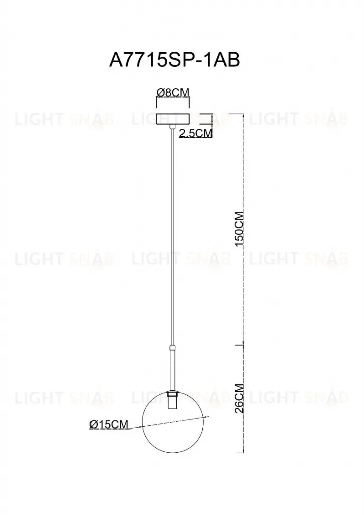 Подвесной светильник Arte Lamp Cameron A7715SP-1AB A7715SP-1AB