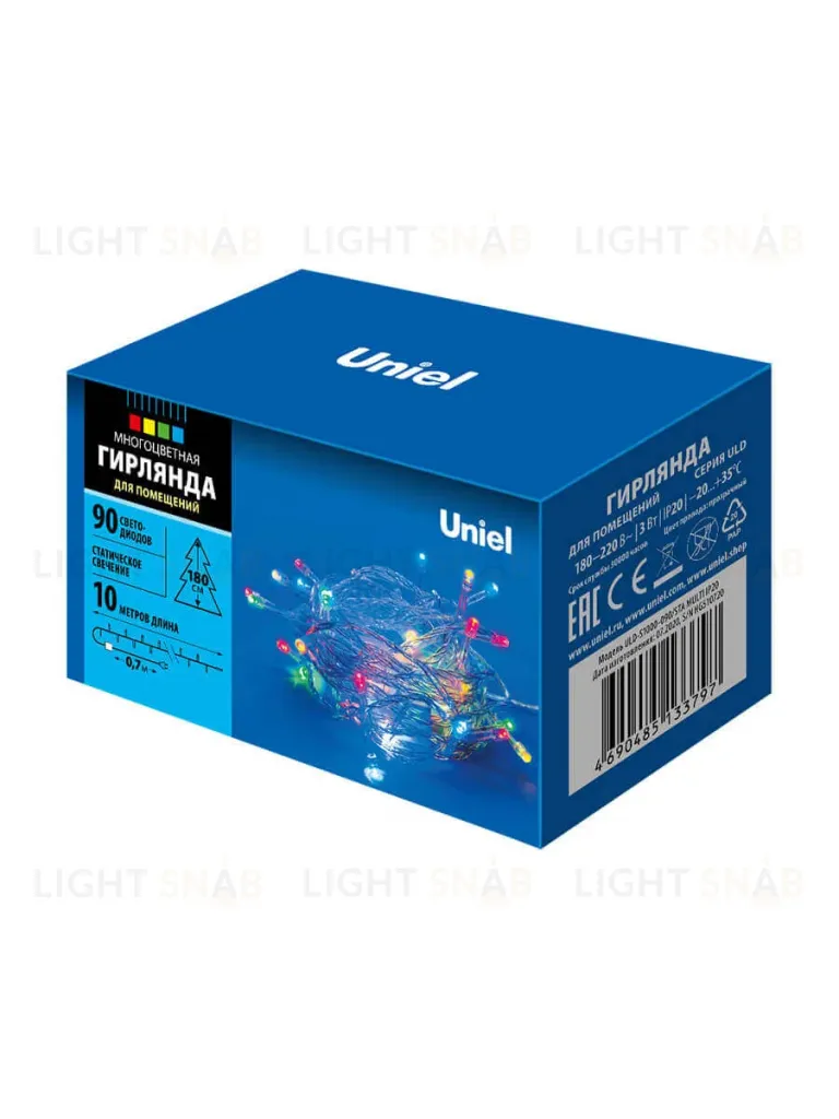 Светодиодная гирлянда (UL-00007179) Uniel 220V разноцветный ULD-S1000-090/STA Multi IP20 ULD-S1000-090/STA Multi IP20