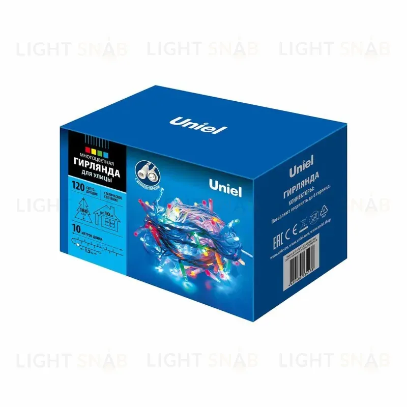 Уличная светодиодная гирлянда (UL-00007202) Uniel  220V разноцветный ULD-S1000-120/SWK Multi IP67 ULD-S1000-120/SWK Multi IP67
