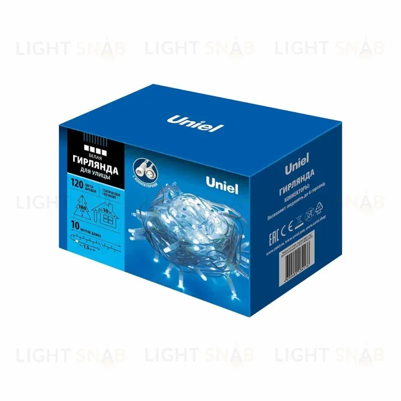 Уличная светодиодная гирлянда (UL-00007204) Uniel  220V белый ULD-S1000-120/SWK White IP67 ULD-S1000-120/SWK White IP67