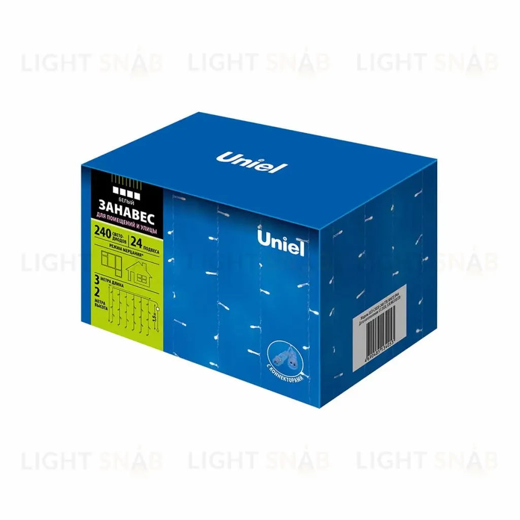 Уличная светодиодная гирлянда (UL-00007217) Uniel занавес 220V белый ULD-C3020-240/TTK White IP44 ULD-C3020-240/TTK White IP44