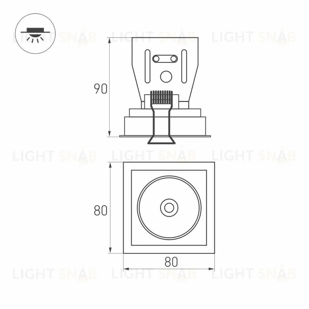 Встраиваемый светодиодный светильник Arlight CL-Simple-S80x80-9W Day4000 028148 028148