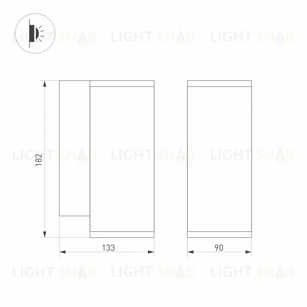Уличный настенный светодиодный светильник Arlight LGD-Forma-Wall-R90-12W Warm3000 029976 029976