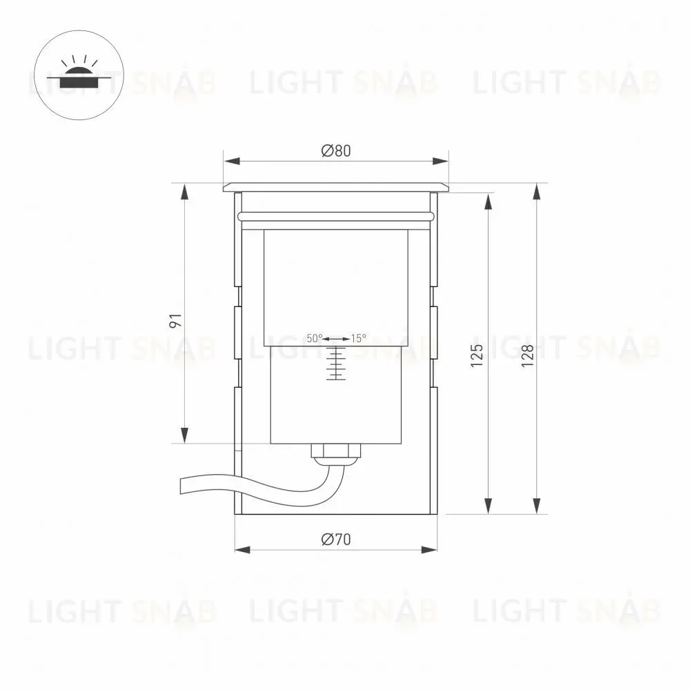 Ландшафтный светодиодный светильник Arlight ART-Ground-Zoom-R80-8W Warm3000 028065 028065