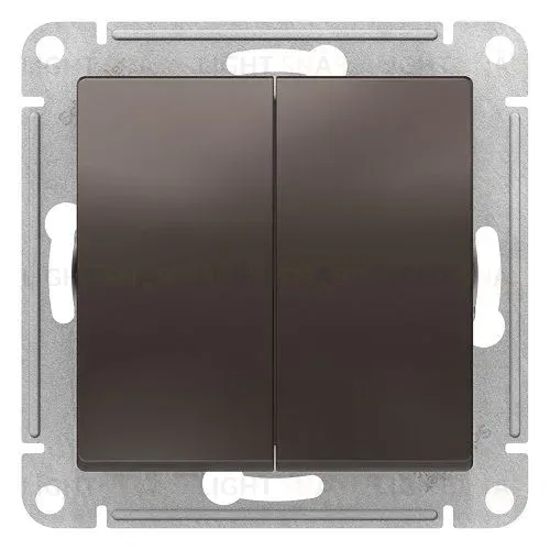Выключатель двухклавишный проходной Schneider Electric Atlas Design ATN000665 ATN000665