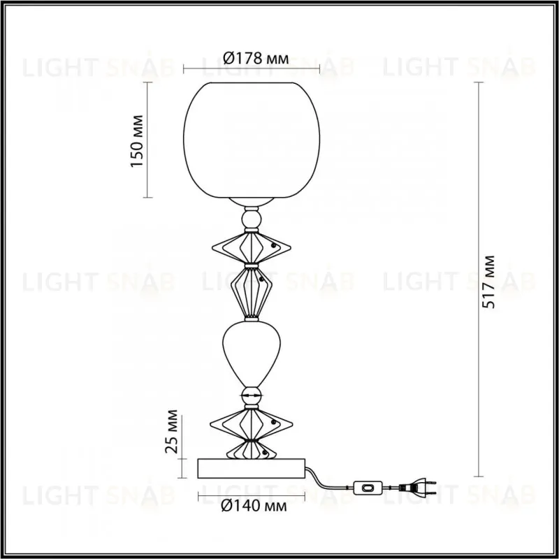 Настольная лампа Odeon Light BIZET 4855/1T 4855/1T