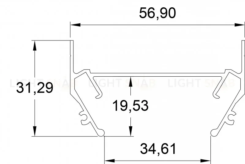 Профиль для шинопроводов Denkirs TR3050 TR3050-AL TR3050-AL