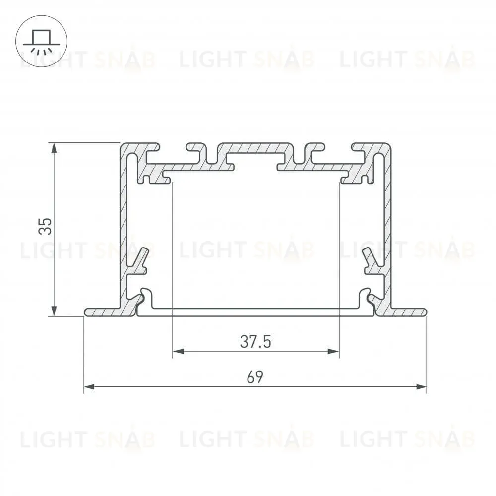 Профиль Arlight S2-LINIA69-F 029470 029470