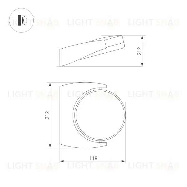 Уличный настенный светодиодный светильник Arlight LGD-Eye-Wall-6W Warm3000 029979 029979