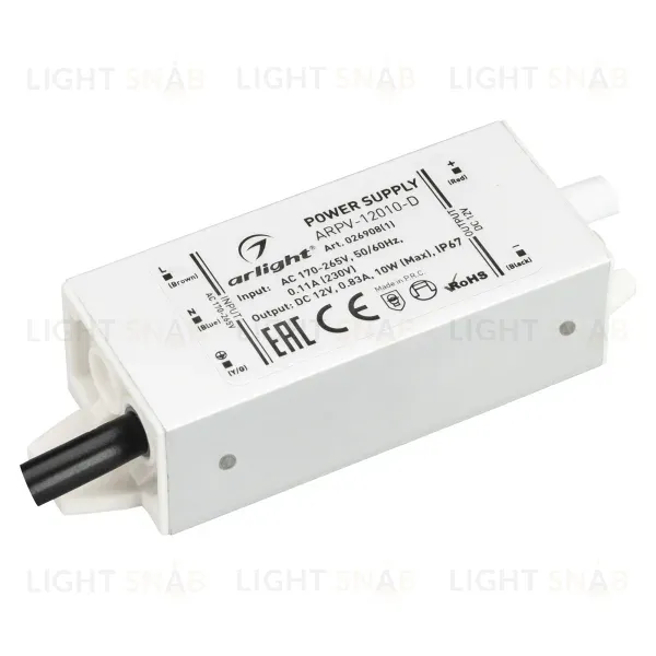 Блок питания Arlight ARPV-12010-D 12V 10W IP67 0,83A 026908(1) 026908(1)