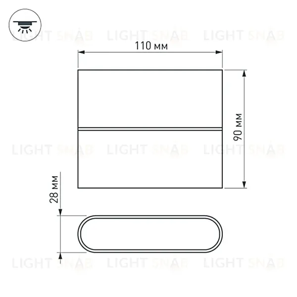 Уличный настенный светодиодный светильник Arlight SP-Wall-Flat-S110x90-2x3W Warm3000 032410 032410