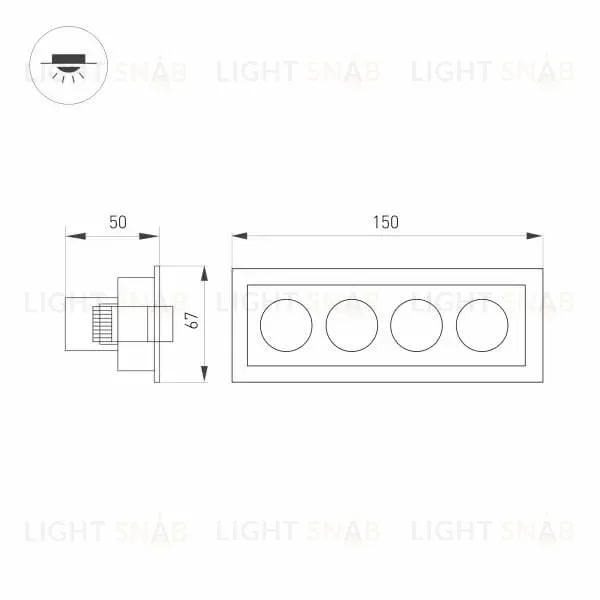 Встраиваемый светодиодный светильник Arlight MS-Orient-Built-Turn-TC-S67x150-10W Day3000 031929 031929