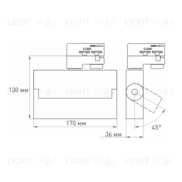 Трековый светодиодный светильник Arlight LGD-Loft-Track-4TR-S170-10W White6000 033115 033115