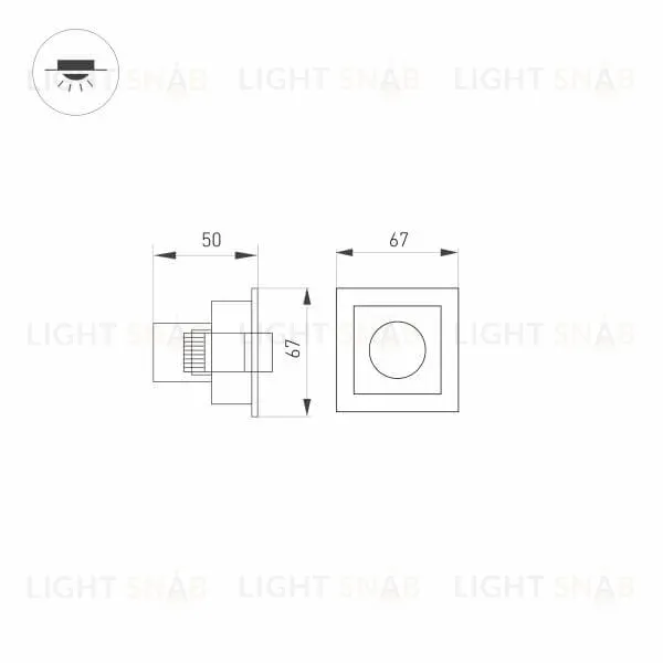 Встраиваемый светодиодный светильник Arlight MS-Orient-Built-Turn-TC-S67x67-3W Day4000 032220 032220