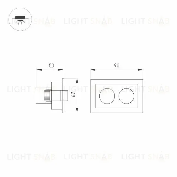 Встраиваемый светодиодный светильник Arlight MS-Orient-Built-Turn-TC-S67x90-5W Day4000 032232 032232