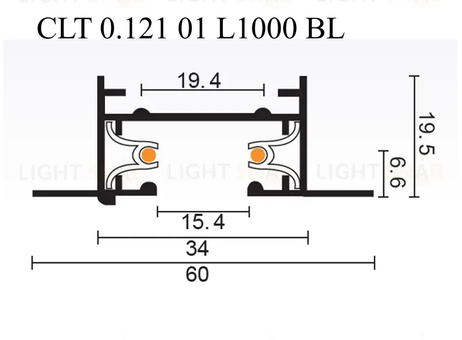 Шинопровод встраиваемый однофазный Crystal Lux CLT 0.121 01 L1000 BL CLT 0.121 01 L1000 BL
