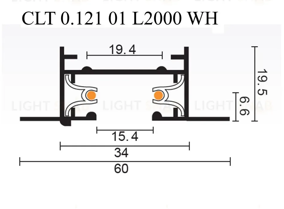 Шинопровод встраиваемый однофазный Crystal Lux CLT 0.121 01 L2000 WH CLT 0.121 01 L2000 WH