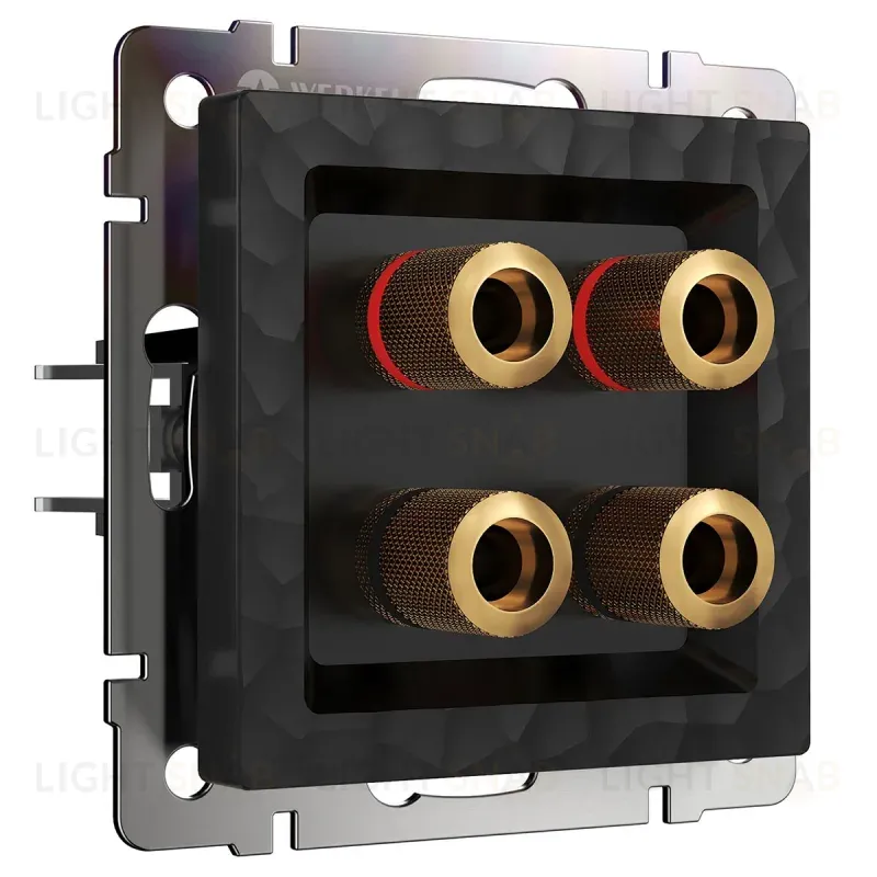 Акустическая розетка Werkel Hammer х4 черный W1285008 4690389163128 4690389163128
