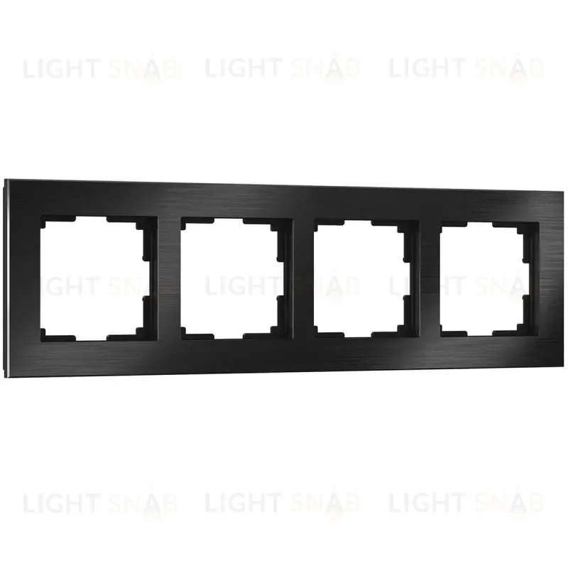 Рамка Werkel Aluminium на 4 поста алюминий черный W0041708 4690389158124 4690389158124