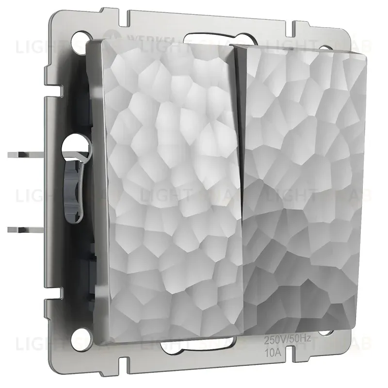 Выключатель Werkel Hammer двухклавишный серебряный W1220006 4690389162299 4690389162299