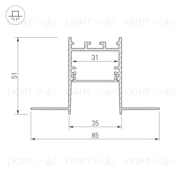 Профиль Arlight SL-Comfort32-Fantom-2000 Anod 033276 033276