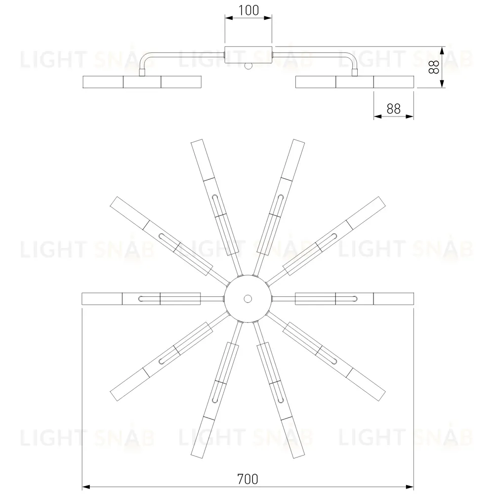 Потолочная люстра Bogates Bastone 347 Smart (551) a054000 347 Smart (551)