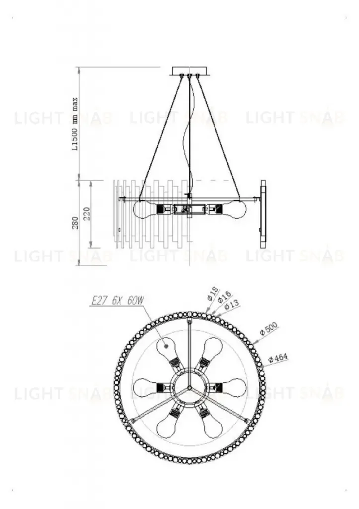 Подвесная люстра Maytoni Coliseo MOD136PL-06BS MOD136PL-06BS