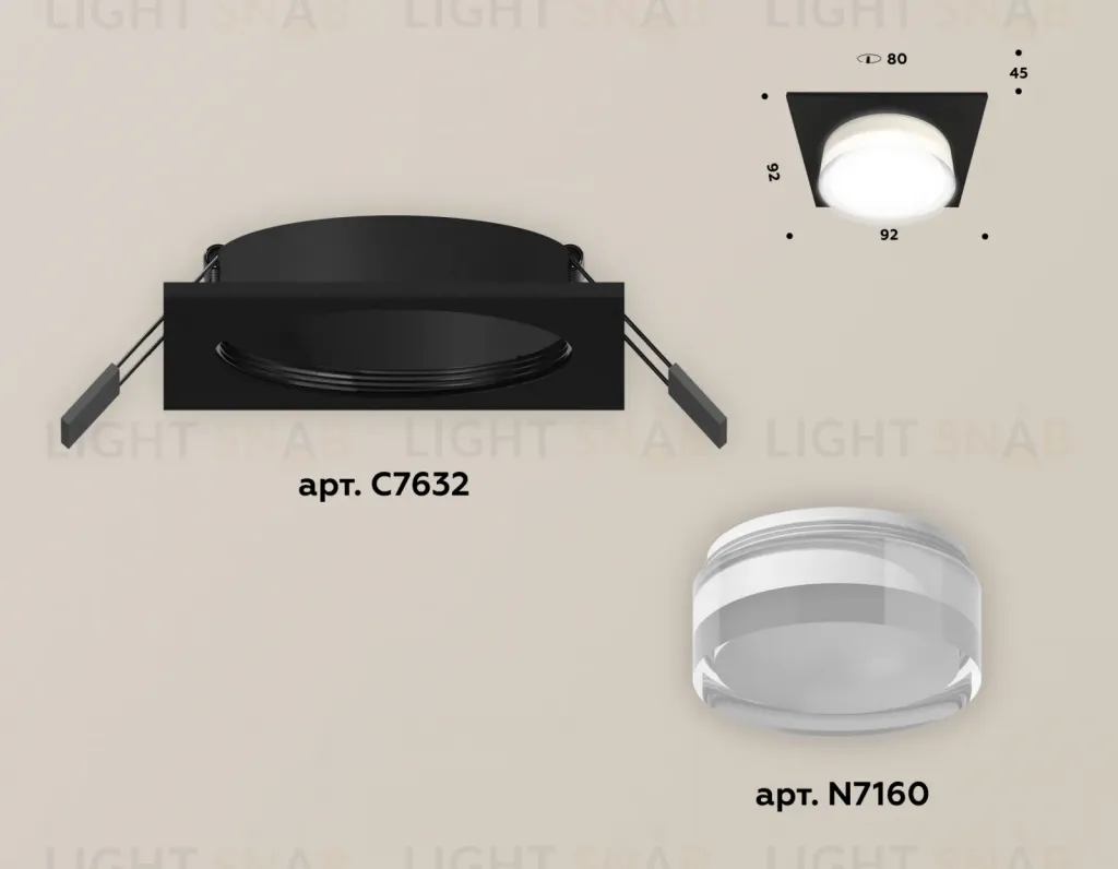 Встраиваемый светильник Ambrella Light Techno XC7632043 (C7632, N7160) XC7632043